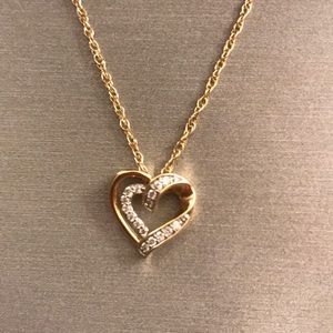 Zales gold diamond heart necklace